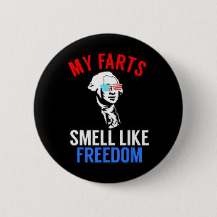 Chapa Redonda De 5 Cm Funny Fiesta del 4 de julio - Funny George Washing