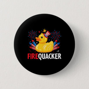 Chapa Redonda De 5 Cm Funny Firecracker Duck 4 De Julio
