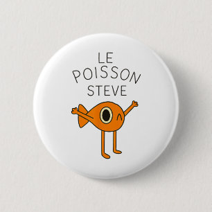 Chapa Redonda De 5 Cm Funny Fish Le Poisson Steve Para Niños Mujeres