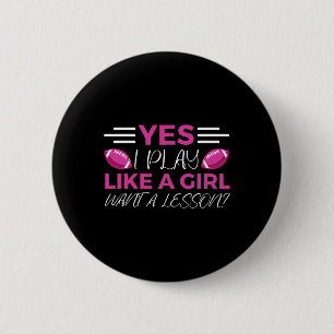 Chapa Redonda De 5 Cm Funny Flag Football Chica