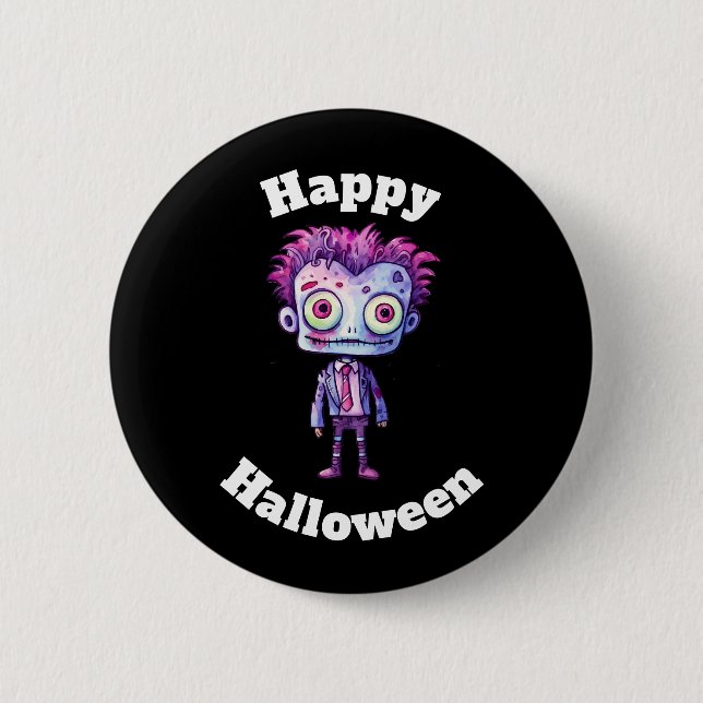 Chapa Redonda De 5 Cm Funny Frankenstein Monster Halloween Fun (Anverso)