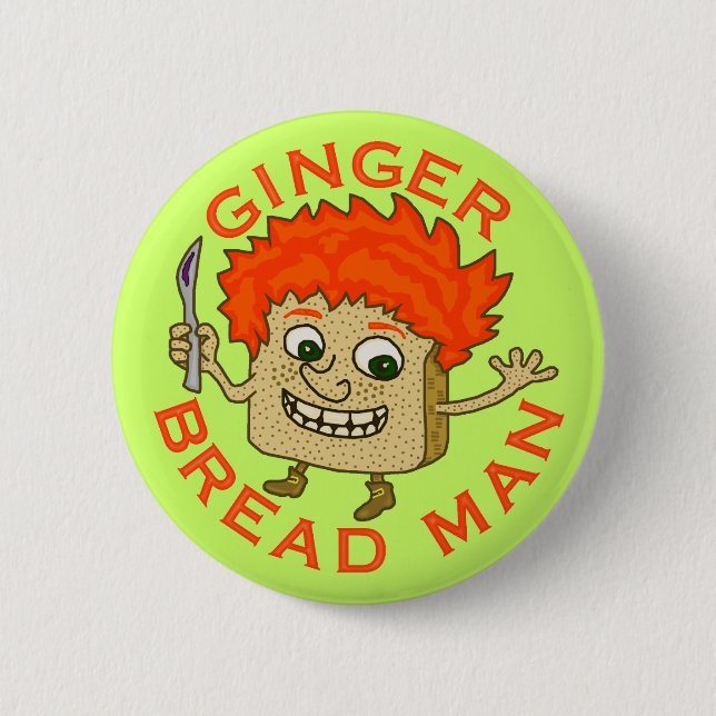 Chapa Redonda De 5 Cm Funny Ginger Bread Man Navidades Pun (Anverso)
