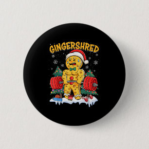 Chapa Redonda De 5 Cm Funny Gingerbread Man Gingershred Gym Bodybuilding