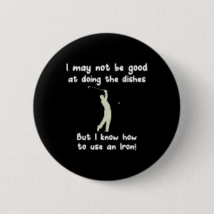 Chapa Redonda De 5 Cm Funny Golf Gag Fun Vintage Golf Iron Pun Chiste G