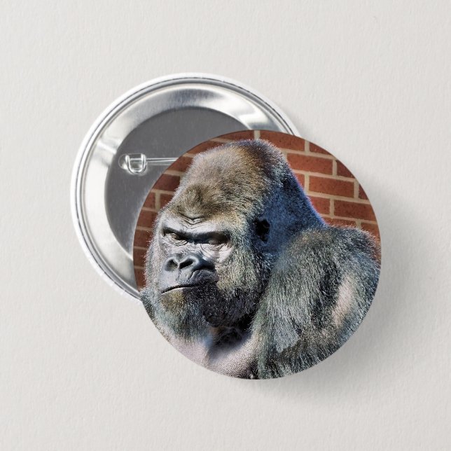 CHAPA REDONDA DE 5 CM FUNNY GORILLA (Anverso y reverso)