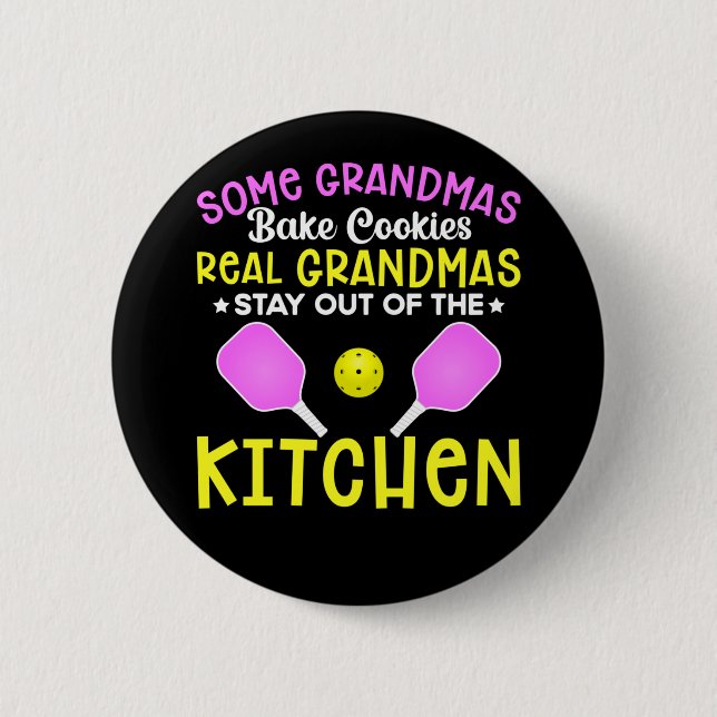 Chapa Redonda De 5 Cm Funny Grandma Sport Lover Grandmother Pickleball (Anverso)