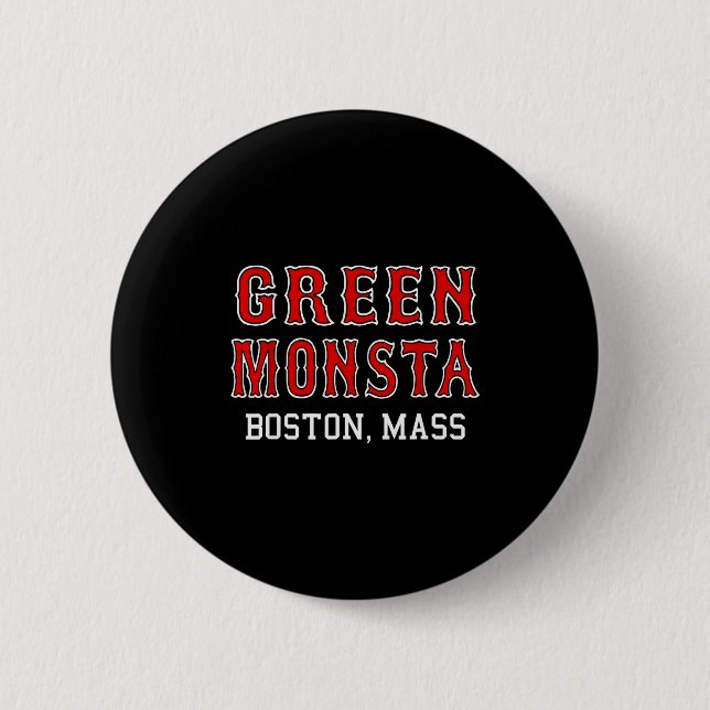 Chapa Redonda De 5 Cm Funny Green Monstah Boston M New England  (Anverso)