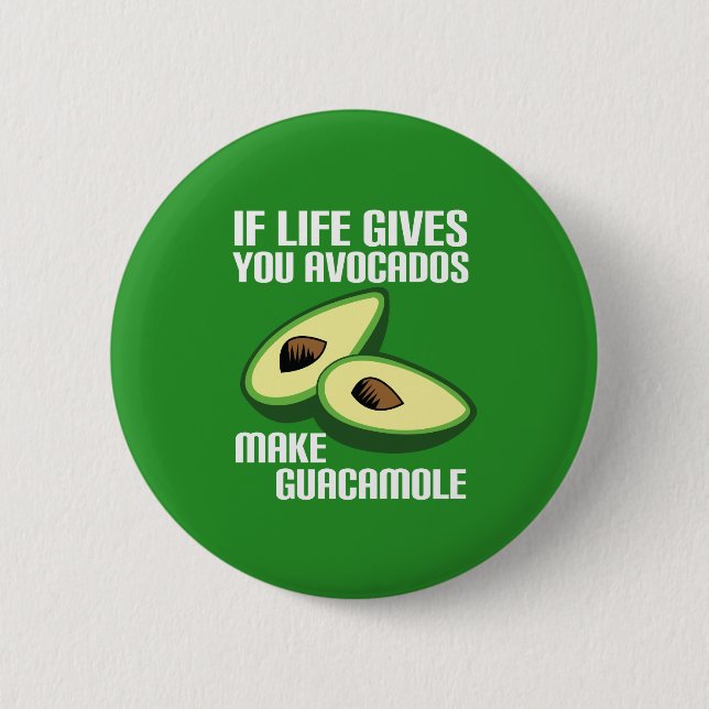 Chapa Redonda De 5 Cm Funny Guacamole Chiste Aguacate (Anverso)