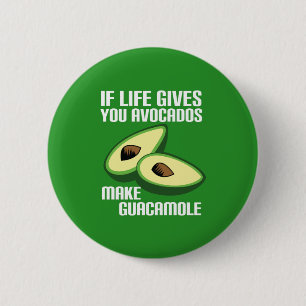 Chapa Redonda De 5 Cm Funny Guacamole Chiste Aguacate