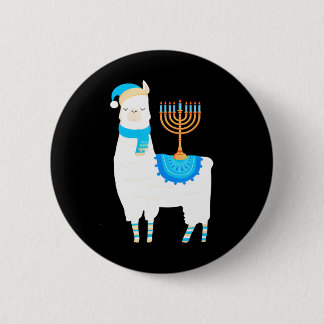Chapa Redonda De 5 Cm Funny Hanukkah Llama Para Los Amantes De Alpaka