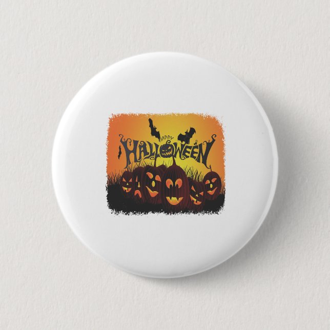Chapa Redonda De 5 Cm Funny Happy Halloween (Anverso)