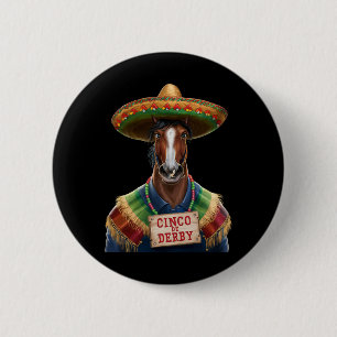 Chapa Redonda De 5 Cm Funny Horse Carreras Vintage Cinco De Der1