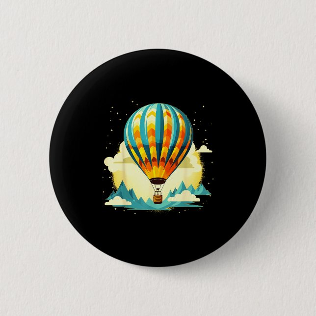 Chapa Redonda De 5 Cm Funny Hot Air Balloon For New Adventures Lovers  (Anverso)