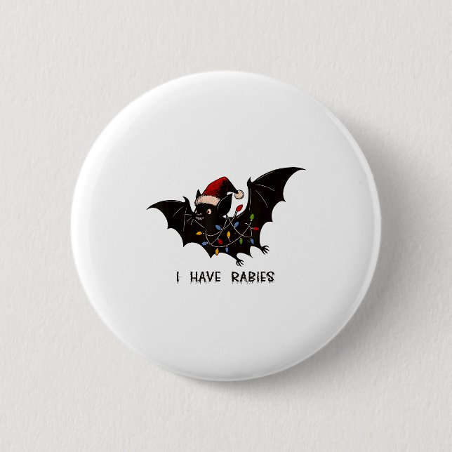 Chapa Redonda De 5 Cm Funny I Have Rabies Christmas Bat Matching Holiday (Anverso)