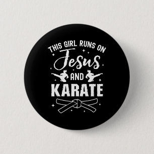 Chapa Redonda De 5 Cm Funny Karate Design Para Chicas Mujeres Karate Mar