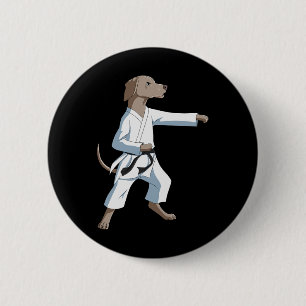 Chapa Redonda De 5 Cm Funny Karate Dog Weimaraner Para Hombres Mujeres N