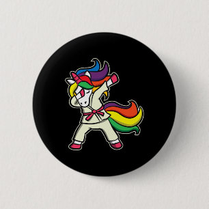 Chapa Redonda De 5 Cm Funny Karate Unicorn Para Chicas De Karate