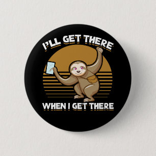 Chapa Redonda De 5 Cm Funny Mailman Sloth Postal Worker