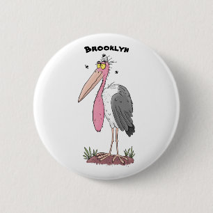 Chapa Redonda De 5 Cm Funny marabou stork personalizado