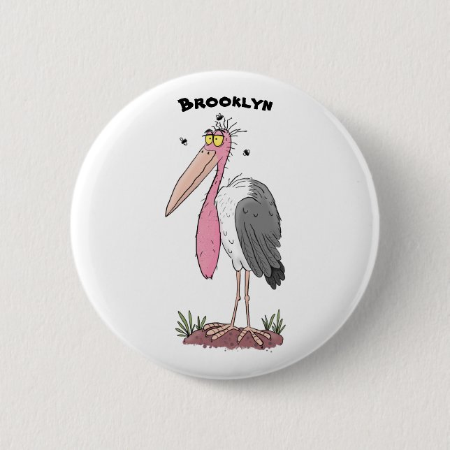 Chapa Redonda De 5 Cm Funny marabou stork personalizado (Anverso)