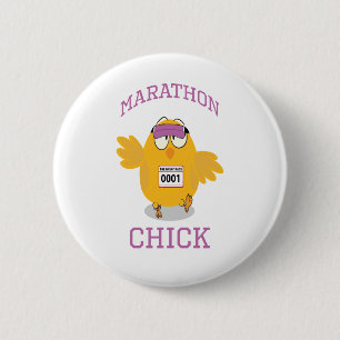 Chapa Redonda De 5 Cm Funny Marathon Chick