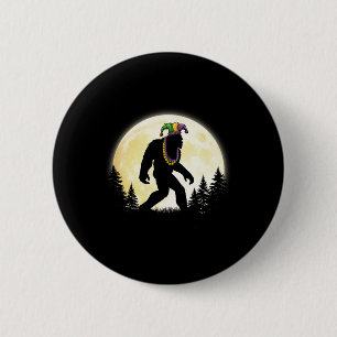 Chapa Redonda De 5 Cm Funny Mardi Gras Niños Pie Grande Hombres Sasquatc