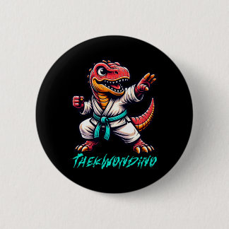 Chapa Redonda De 5 Cm Funny Martial Arts Karate Taekwondo Dino Animal Cu