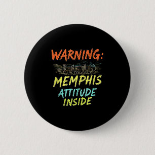 Chapa Redonda De 5 Cm Funny Memphis Tennessee Night Skyline Vintage Tank
