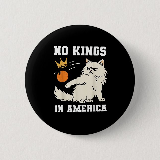 Chapa Redonda De 5 Cm Funny No Kings In America Retro Classic (Anverso)