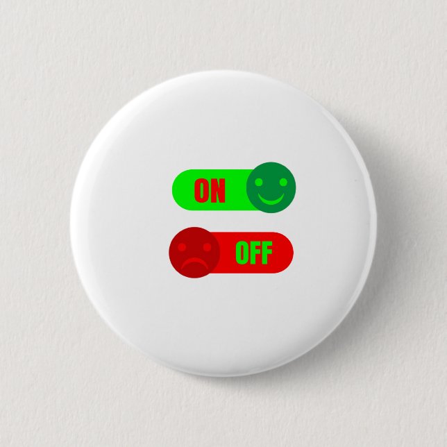 Chapa Redonda De 5 Cm Funny On Off Mood Button (Anverso)