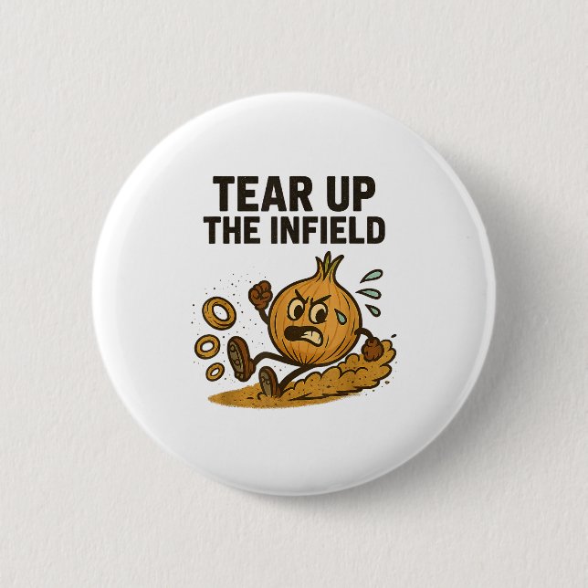 Chapa Redonda De 5 Cm Funny Onion Rings Baseball Base Infield Glove Soft (Anverso)