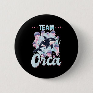 Chapa Redonda De 5 Cm Funny Orca Animal Team Orca