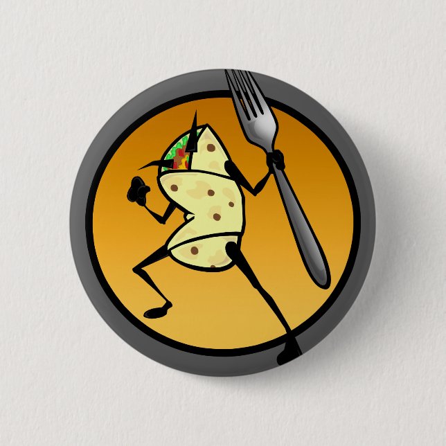 CHAPA REDONDA DE 5 CM FUNNY PERSONALIZADO BURRITO ROUND BUTTON (Anverso)