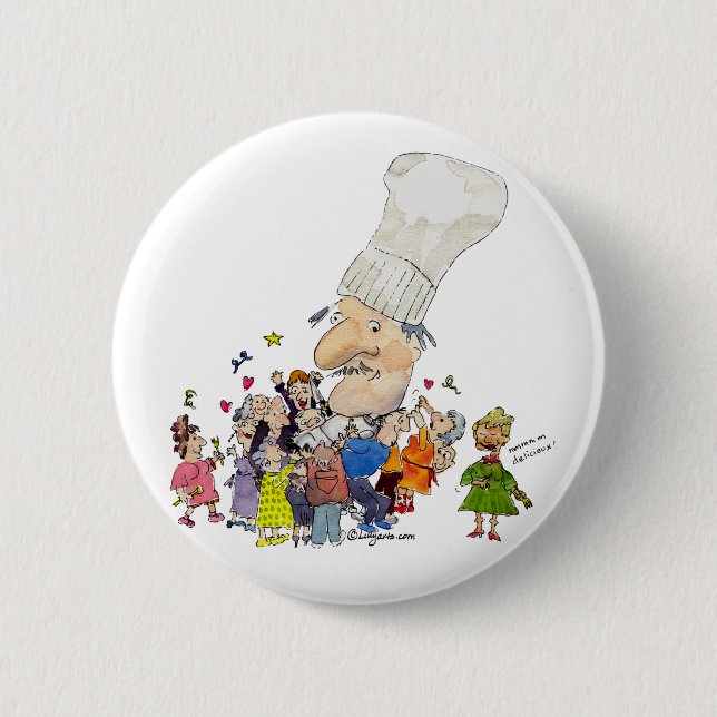 Chapa Redonda De 5 Cm Funny Personalizado Chef francés (Anverso)