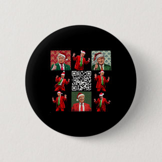 Chapa Redonda De 5 Cm Funny presidente de Qr Trump Navidades bailando da