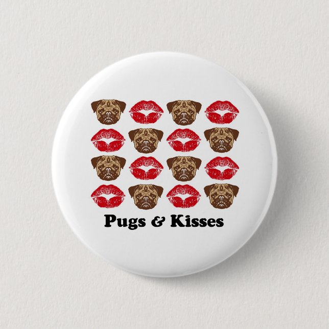 Chapa Redonda De 5 Cm Funny Pug (Anverso)