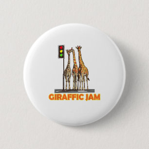 Chapa Redonda De 5 Cm Funny Pun Giraffe Jam