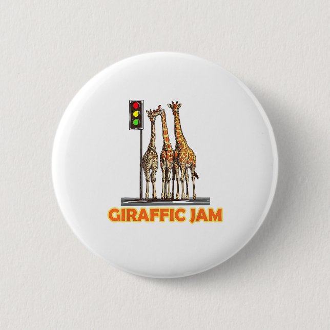 Chapa Redonda De 5 Cm Funny Pun Giraffe Jam (Anverso)