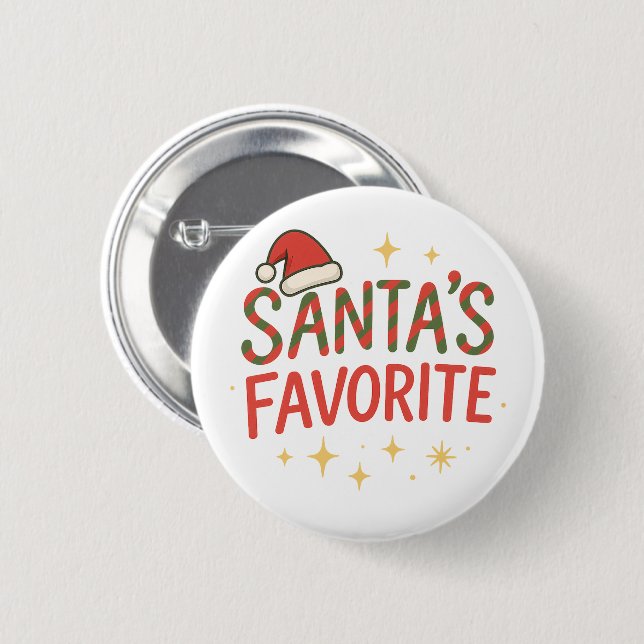 Chapa Redonda De 5 Cm Funny Quote Santa’s Favorite Christmas Humor  (Anverso y reverso)