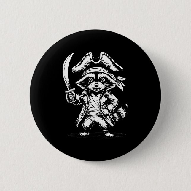 Chapa Redonda De 5 Cm Funny Rate Raccoon  (Anverso)