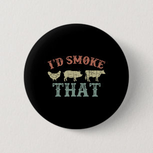 Chapa Redonda De 5 Cm Funny Retro Bbq Fiesta Fumador Chef papá regalo I 