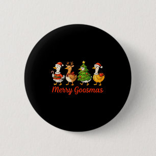 Chapa Redonda De 5 Cm Funny Retro Merry Goosemas Navidades Silly Goose X