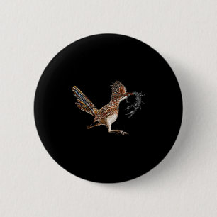 Chapa Redonda De 5 Cm Funny Roadrunner Scorpion Road Runner Bird Hunter