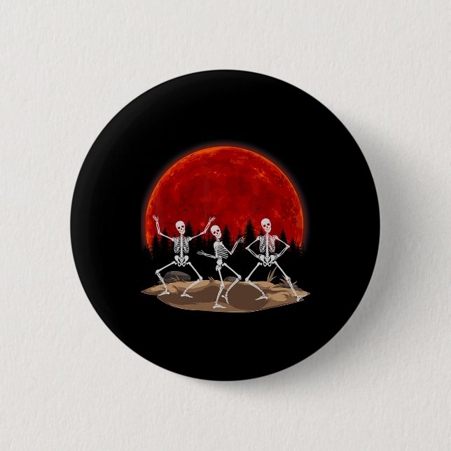 Chapa Redonda De 5 Cm Funny Rocker Skeleton Hand Rock On Costume Hallowe (Anverso)