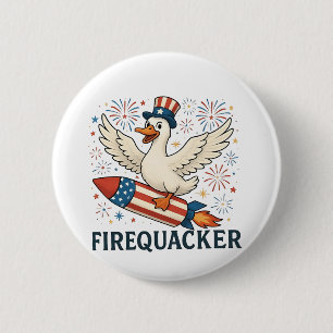 Chapa Redonda De 5 Cm Funny Rubber Duck Estados Unidos Patriotic Firequa