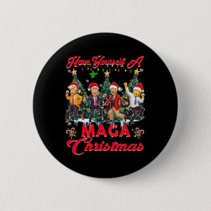 Chapa Redonda De 5 Cm Funny Santa Trump se tiene una feliz Navidad
