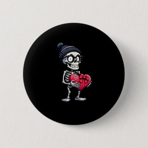 Chapa Redonda De 5 Cm Funny Skeleton Men Skeleton Heart Valentines