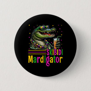Chapa Redonda De 5 Cm Funny Skibidi Mardigator Alligator Mardi Gras Appa