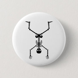 Chapa Redonda De 5 Cm Funny skull doing handstand