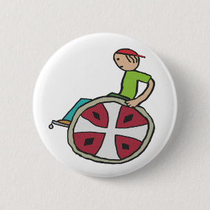 Chapa Redonda De 5 Cm Funny Speedy Whechair User